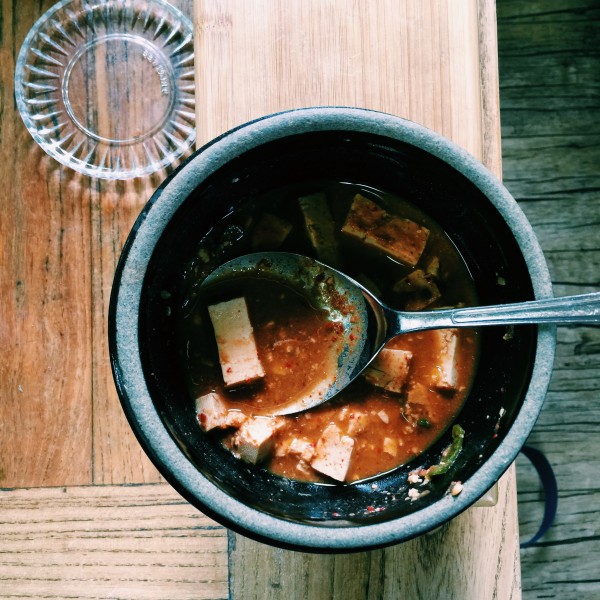 Tofu doenjang, czyli gulasz z tofu i pastą sojową